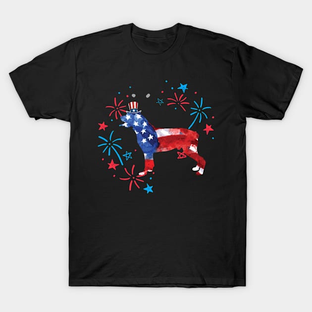 Rottweiler Uncle Sam Hat 4Th Of July T-Shirt by TerronesAdrianer